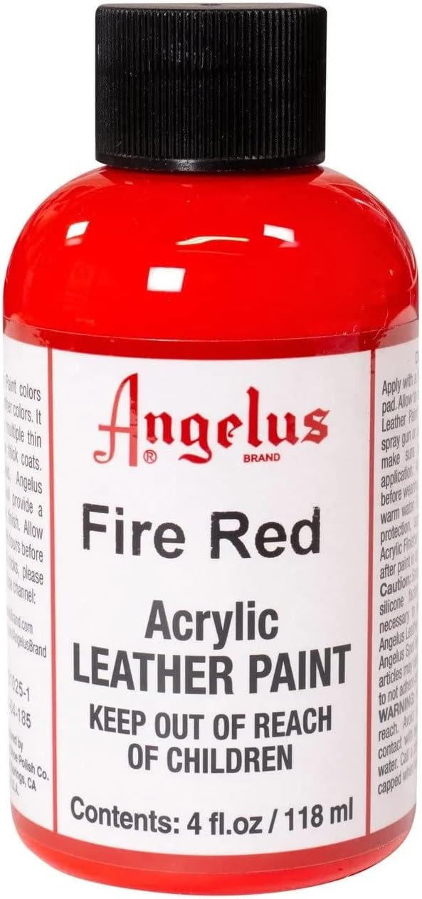 Angelus Tinta acrílica para couro 118 ml vermelho fogo