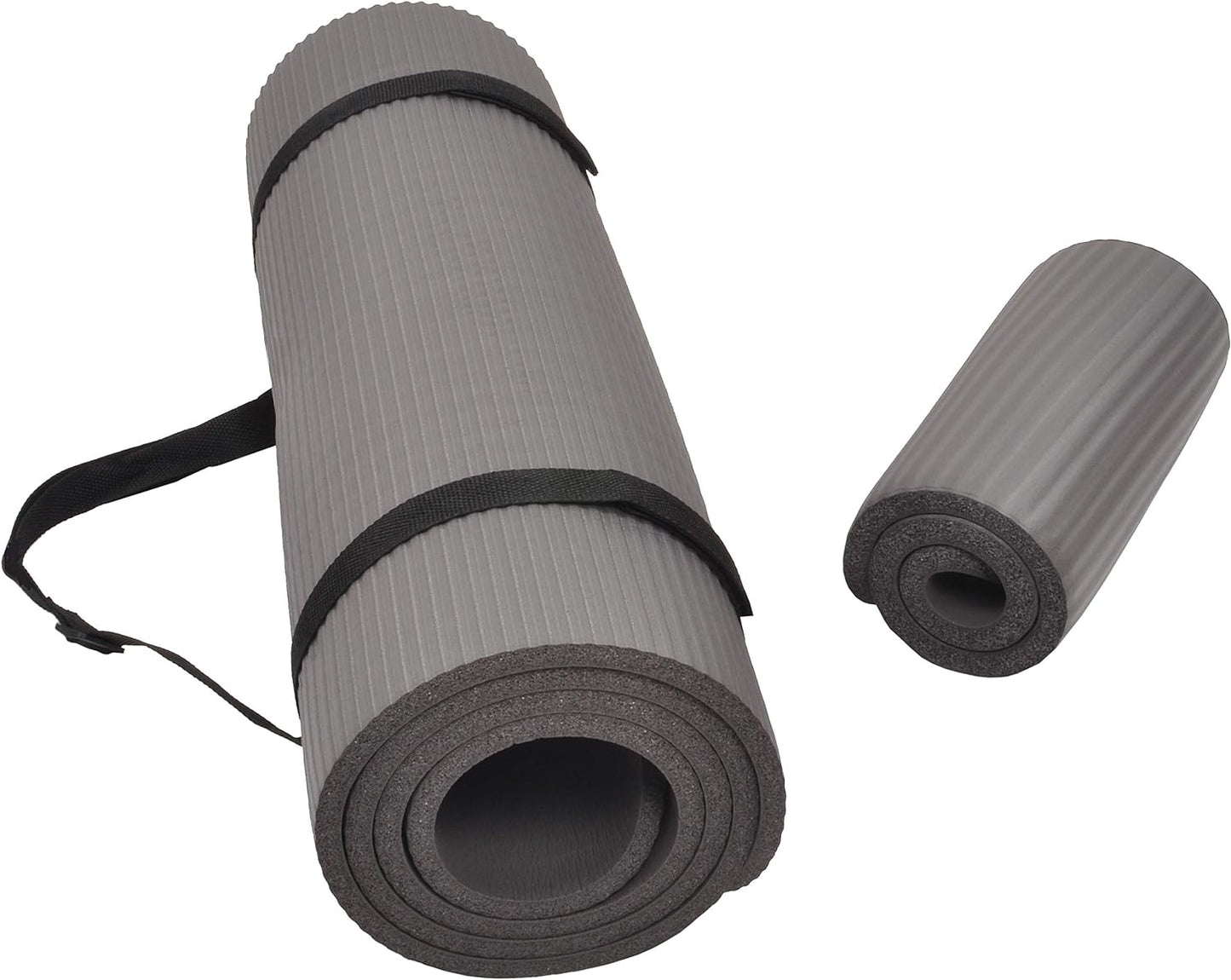 BalanceFrom Tapete de ioga Go Yoga 180 x 61 x 1,27 cm cinza