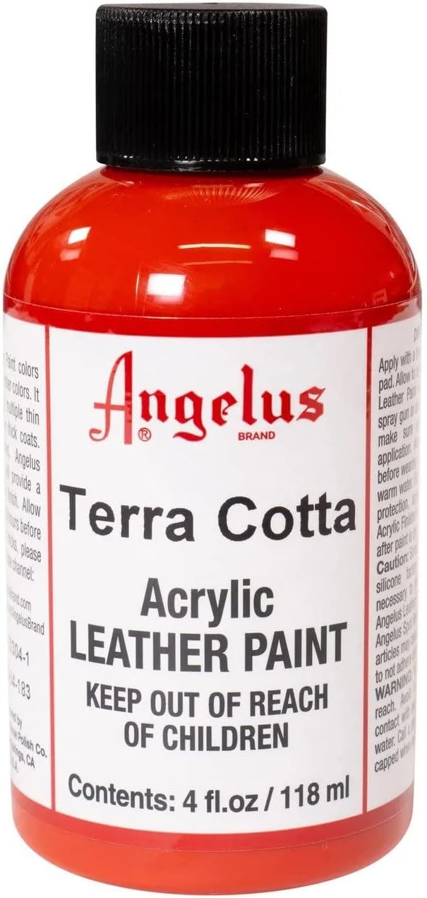 Angelus Tinta acrílica para couro 118 ml terracota vermelha