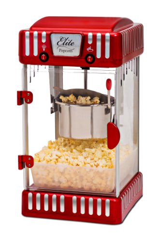 Elite Gourmet EPM-250 Máquina de Pipoca Elétrica Retro 2,5oz Vermelha