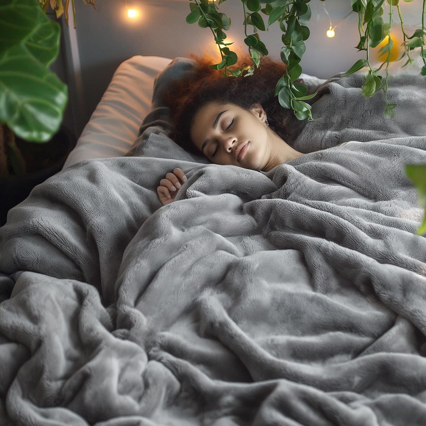 Bedsure Cobertores de cama Fleece Queen Size Cinza