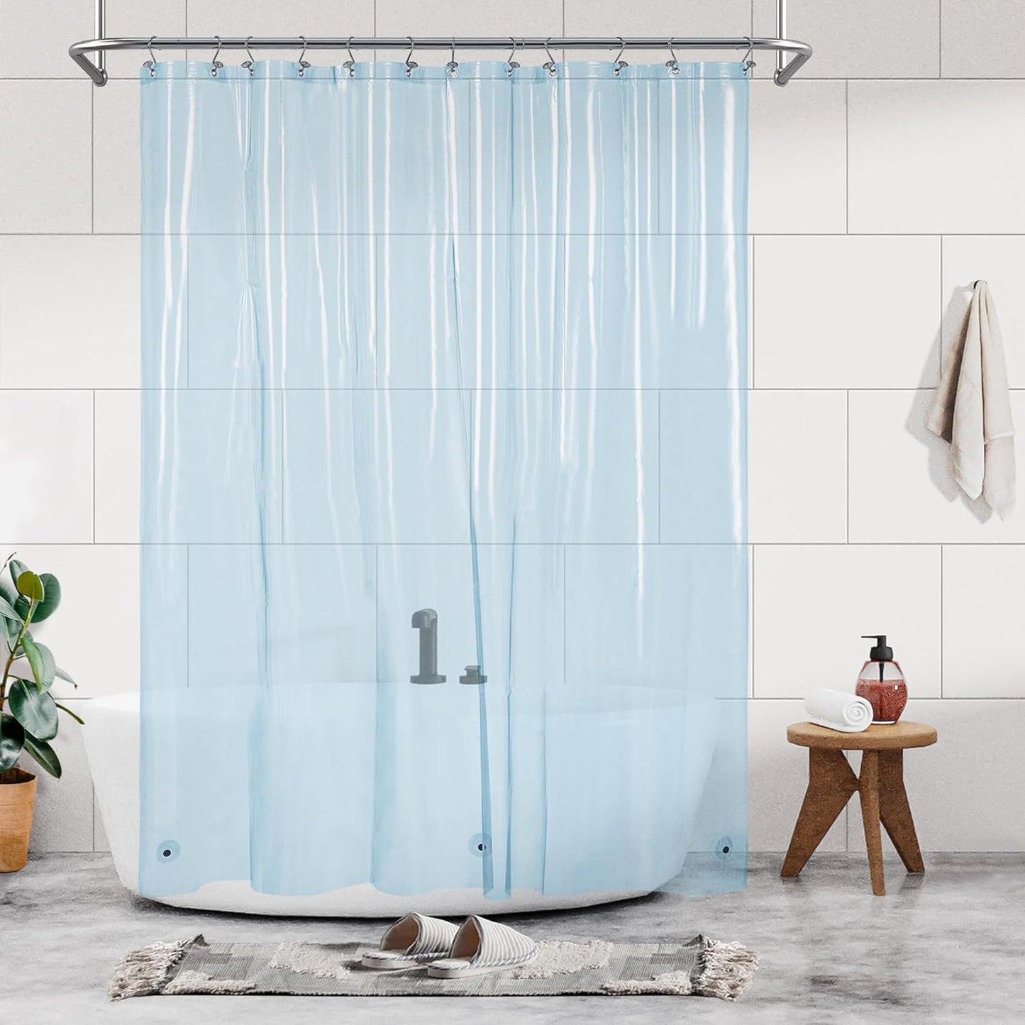 Barossa Design Forro de chuveiro premium claro azul claro
