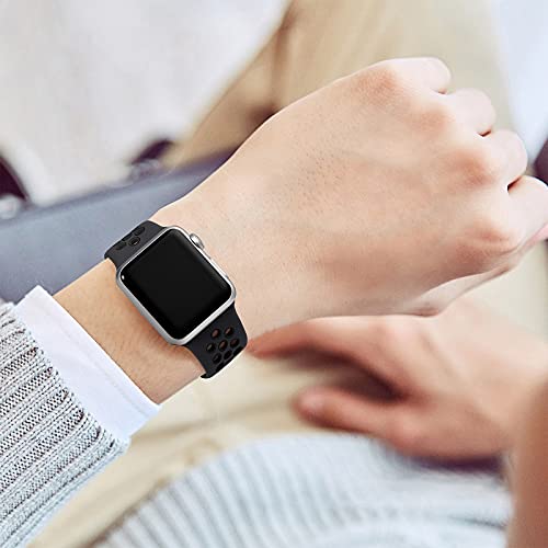 Lerobo Pulseira Esportiva em Silicone Compatível com Apple Watch (Preto Antracite)