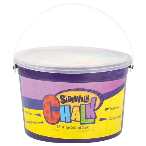 Rhode Island Novelty 36pc Jumbo Giz em Balde – Cores Sortidas, Não Tóxicos