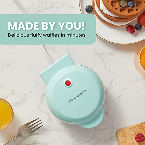 Elite Gourmet EWM013MX Máquina Elétrica Mini Waffle Antiaderente Branco