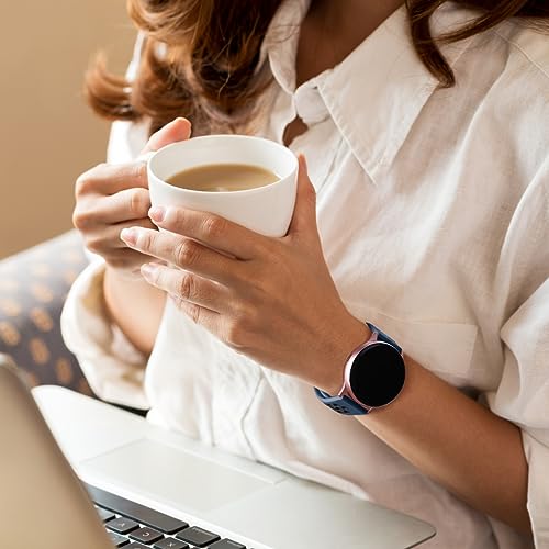 Lerobo Pulseira 20mm para Galaxy Watch, Silicone (Azul e Preto)