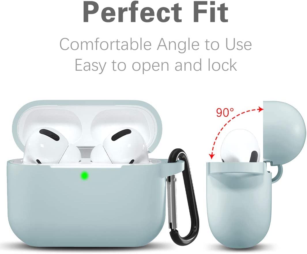 Lerobo Capa Silicone Lavável p/ AirPods Pro com Mosquetão (Turquesa)