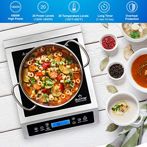 Duxtop Fogão de Indução Portátil Profissional 1800W, Sensor Touch, LCD