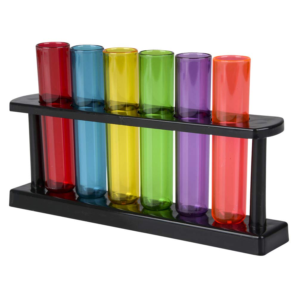 Conjunto de Copos de Teste Rhode Island Novelty 6PC com Suporte (Colorido)
