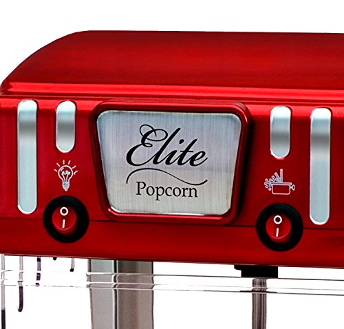 Elite Gourmet EPM-250 Máquina de Pipoca Elétrica Retro 2,5oz Vermelha