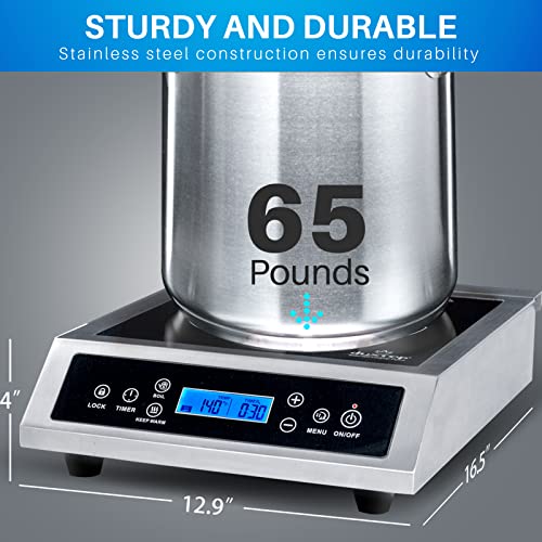 Duxtop Fogão de Indução Portátil Profissional 1800W, Sensor Touch, LCD