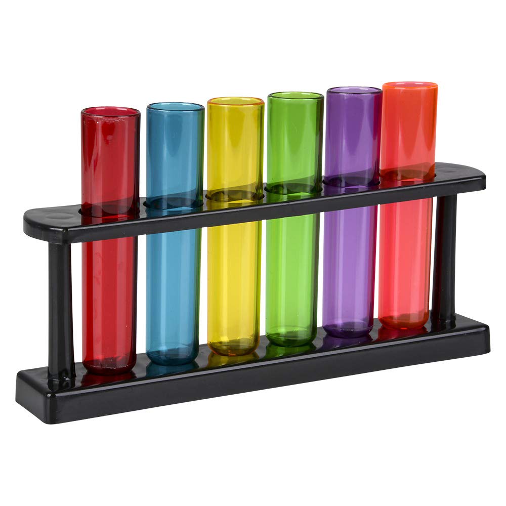 Conjunto de Copos de Teste Rhode Island Novelty 6PC com Suporte (Colorido)