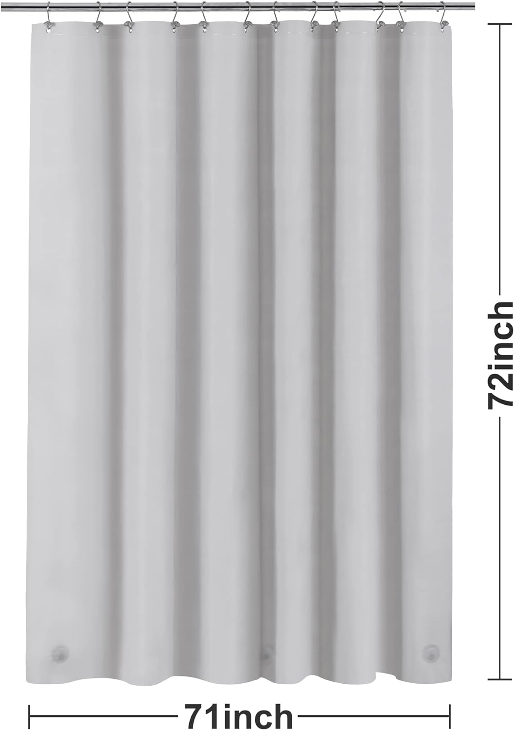 Barossa Design Forro de chuveiro premium PEVA Prateado/cinza