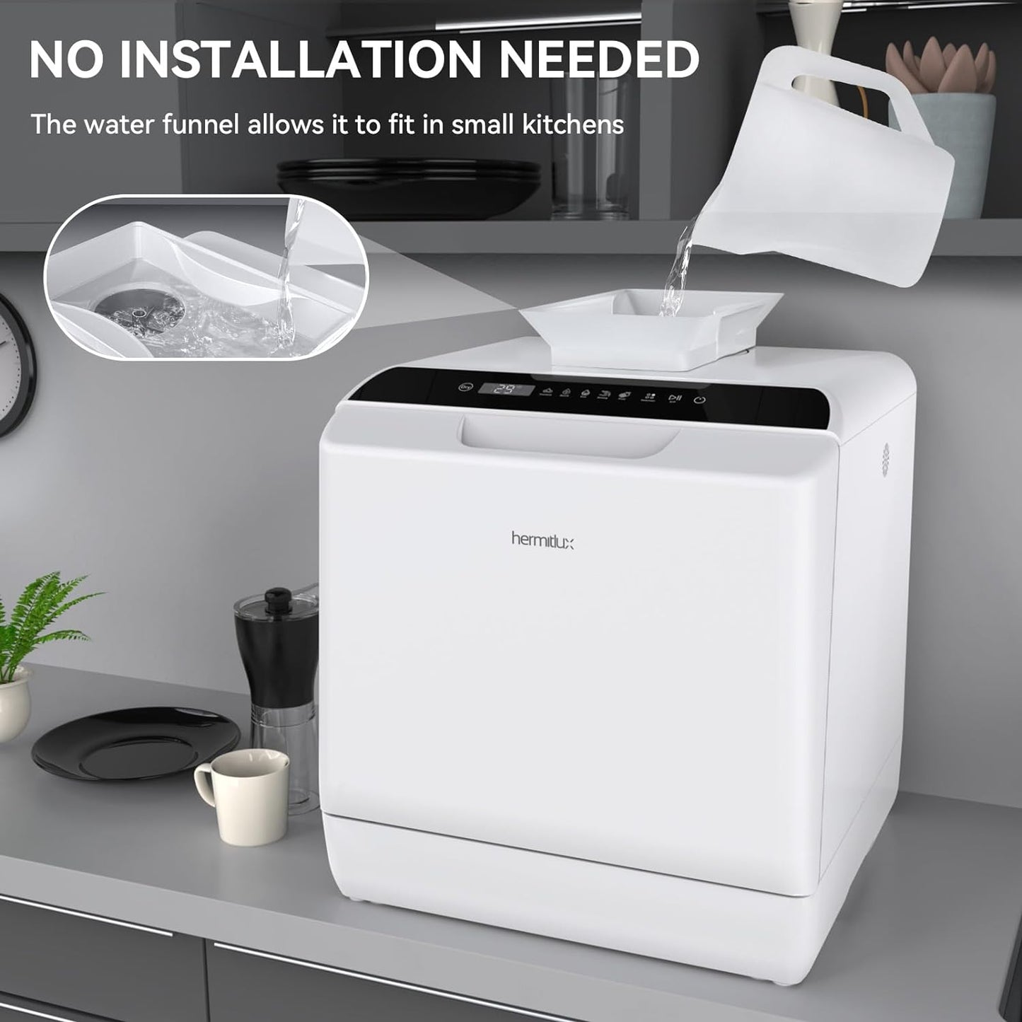 Hermitlux Máquina de lavar louça c/ tanque de agua de 5 L.