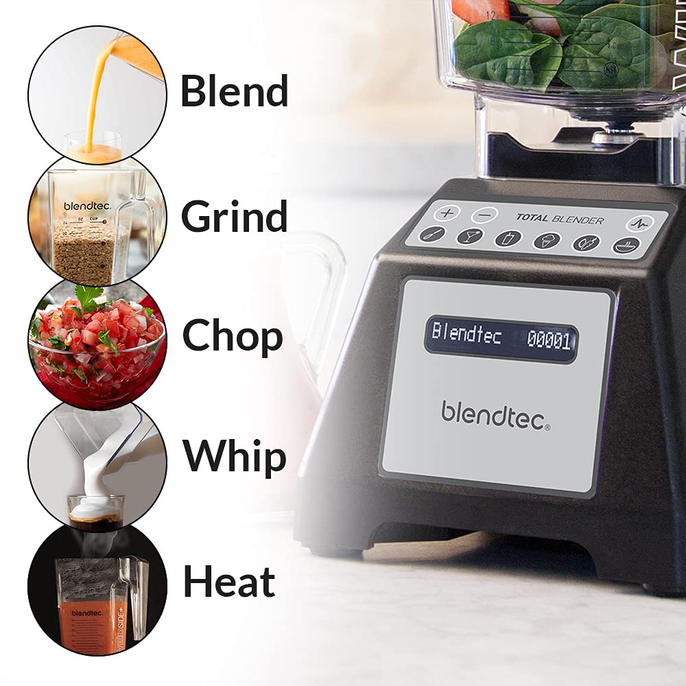 Blendtec Liquidificador Total Classic Original com Jarro WildSide+ (Preto)