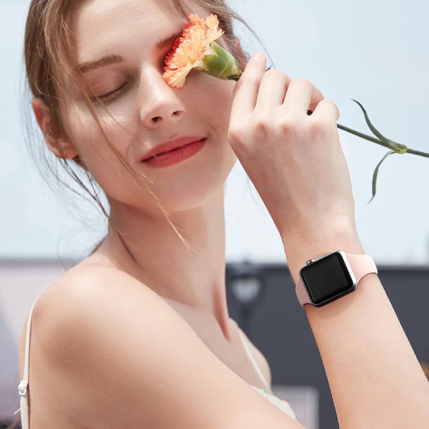 Lerobo 6 Pulseiras Slim de Silicone Compatíveis com Apple Watch (Cores Variadas)