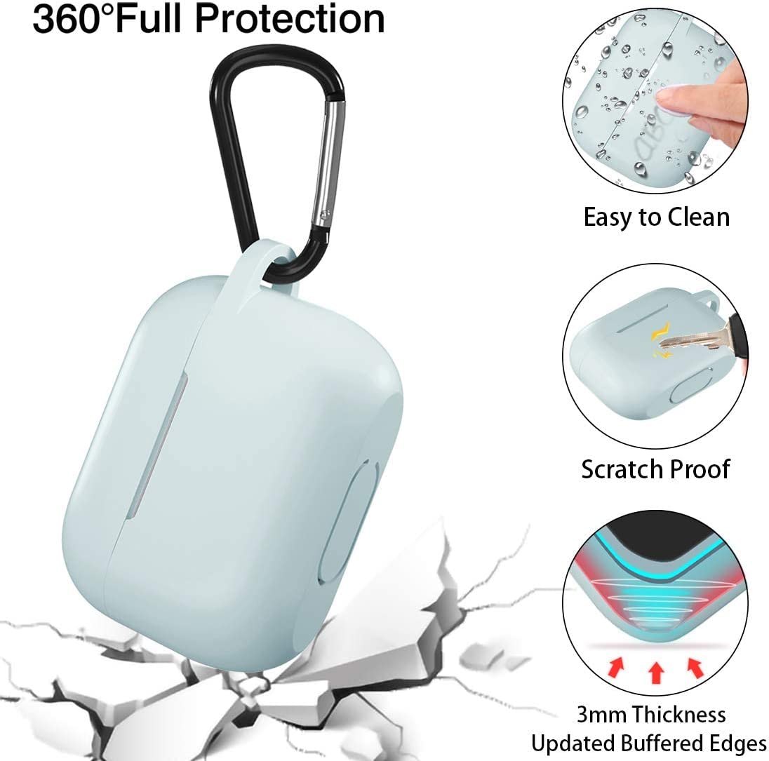 Lerobo Capa Silicone Lavável p/ AirPods Pro com Mosquetão (Turquesa)