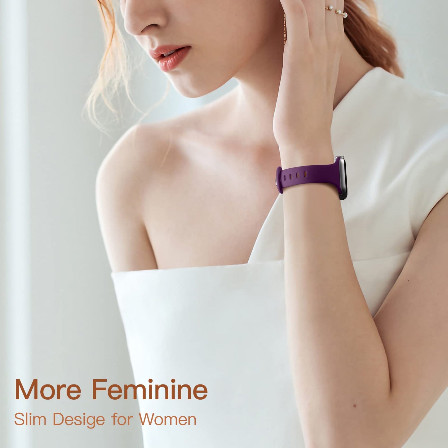 Lerobo Pulseira Slim em Silicone Compatível com Apple Watch (Cores variadas)