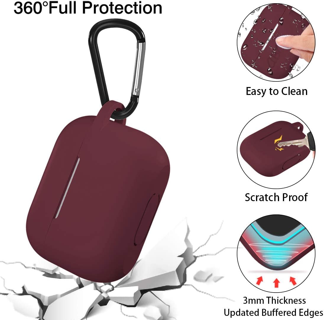 Lerobo Capa Protetora Lavável p/ AirPods Pro com Carabiner (Bordô)
