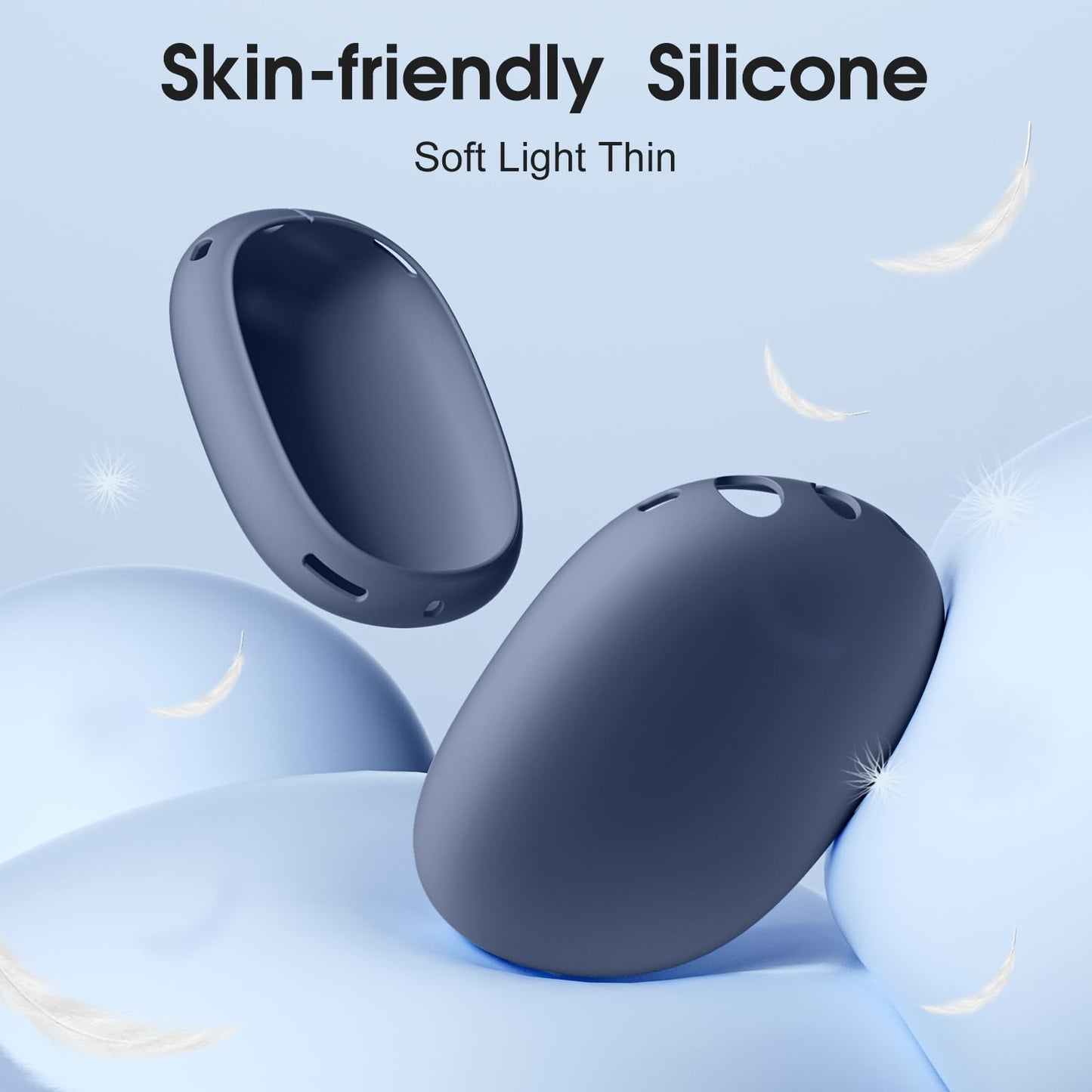 Lerobo Capa Protetora 4 em 1 para AirPods Max com Cobertura Completa (Azul/Cinza-Branco)