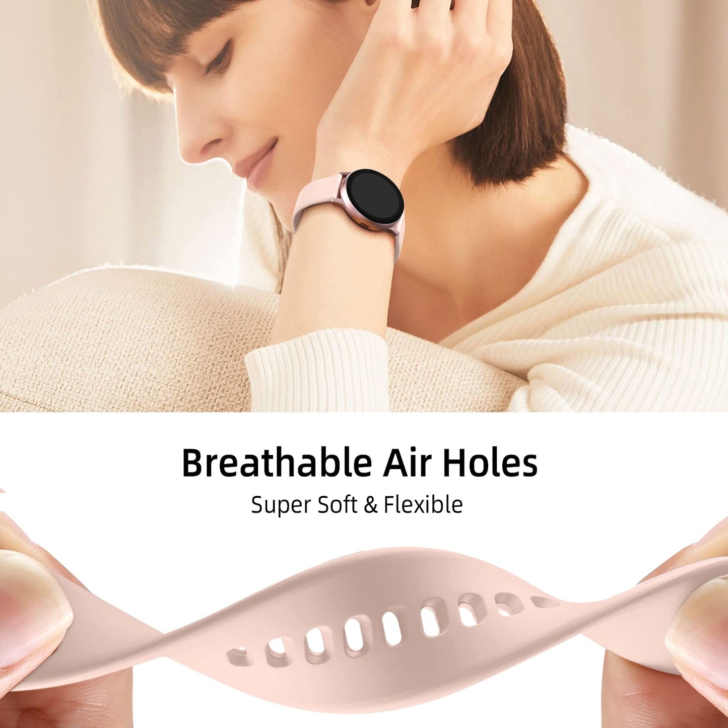 Lerobo 6 Pulseiras Silicone p/ Galaxy Watch 7/6/5/4 20mm