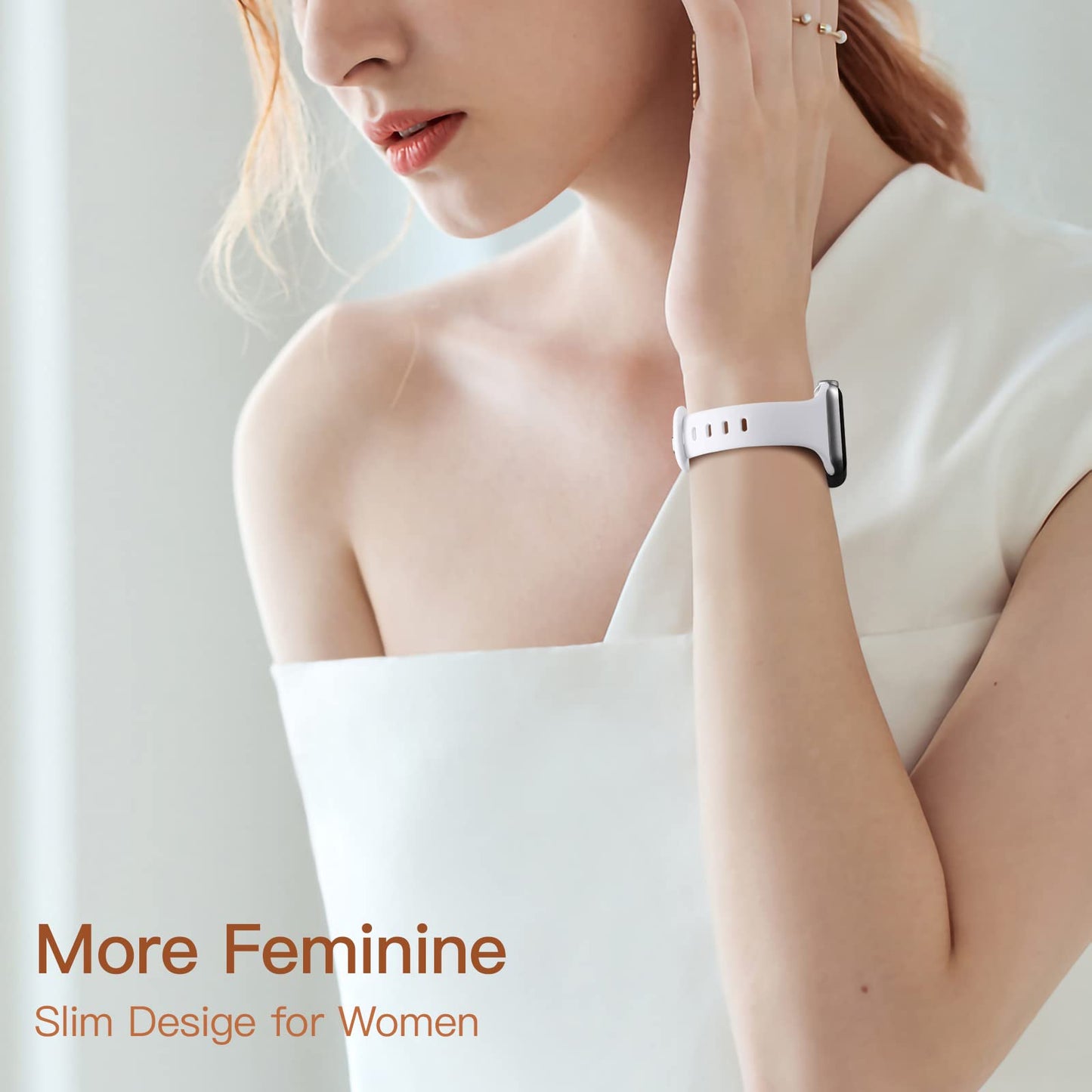 Lerobo 6 Pulseiras Slim de Silicone Compatíveis com Apple Watch (Cores Variadas)