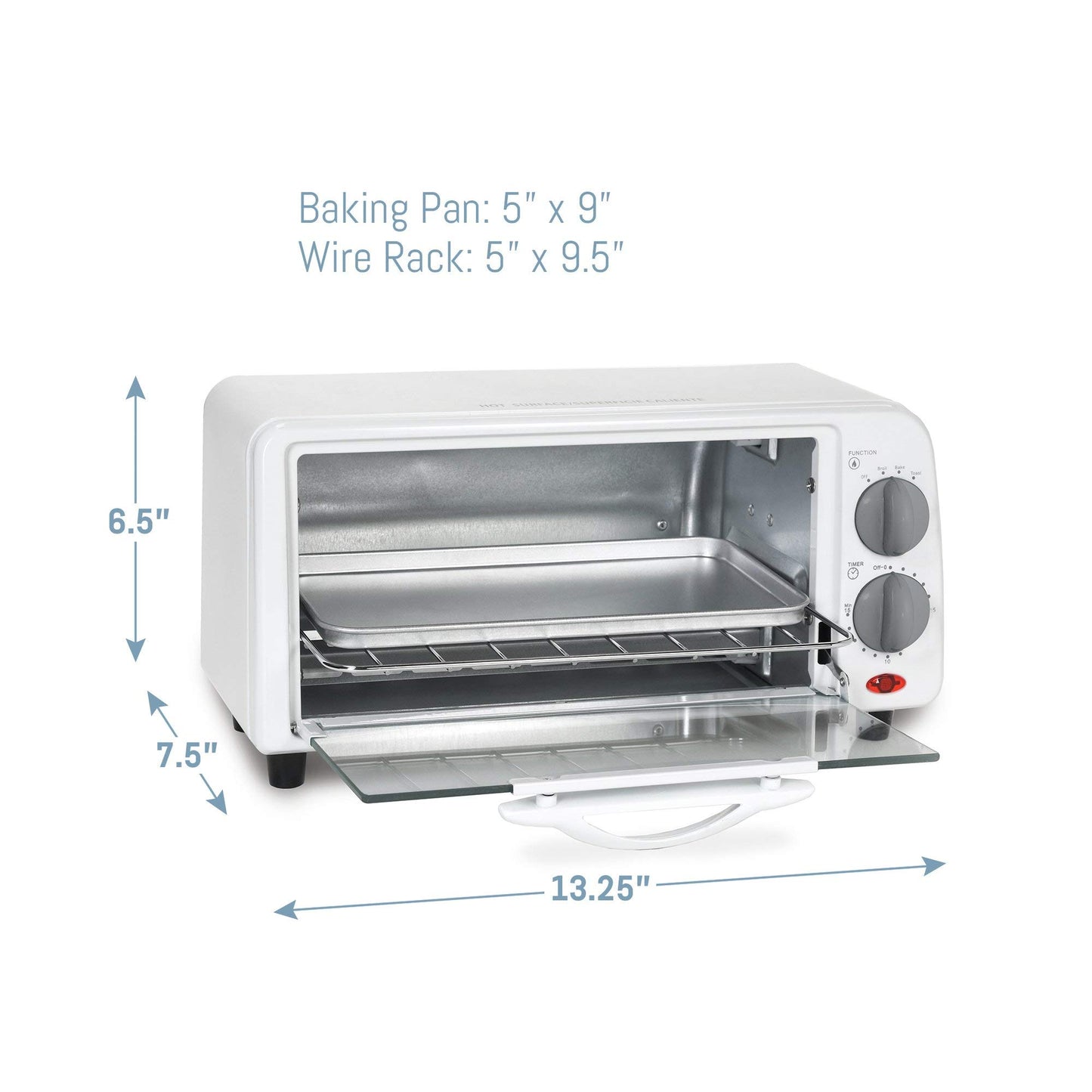 Elite Gourmet ETO-113 Forno Tostador Elétrico 2 Fatias Branco