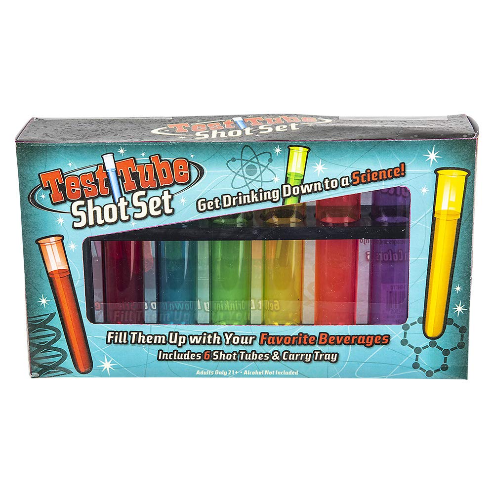 Conjunto de Copos de Teste Rhode Island Novelty 6PC com Suporte (Colorido)
