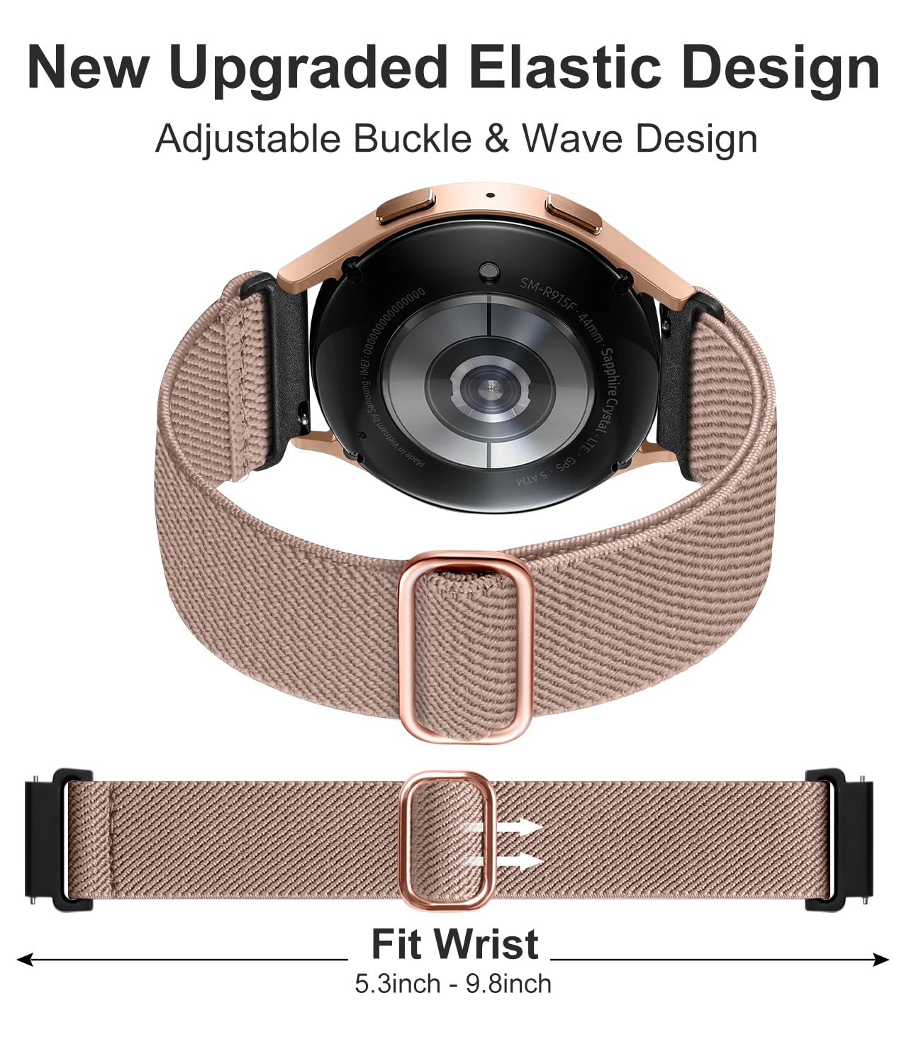 Lerobo 3 Pulseiras Elásticas Nylon p/ Samsung Galaxy Watch 20mm (Cactus/Rosa/Vinho)
