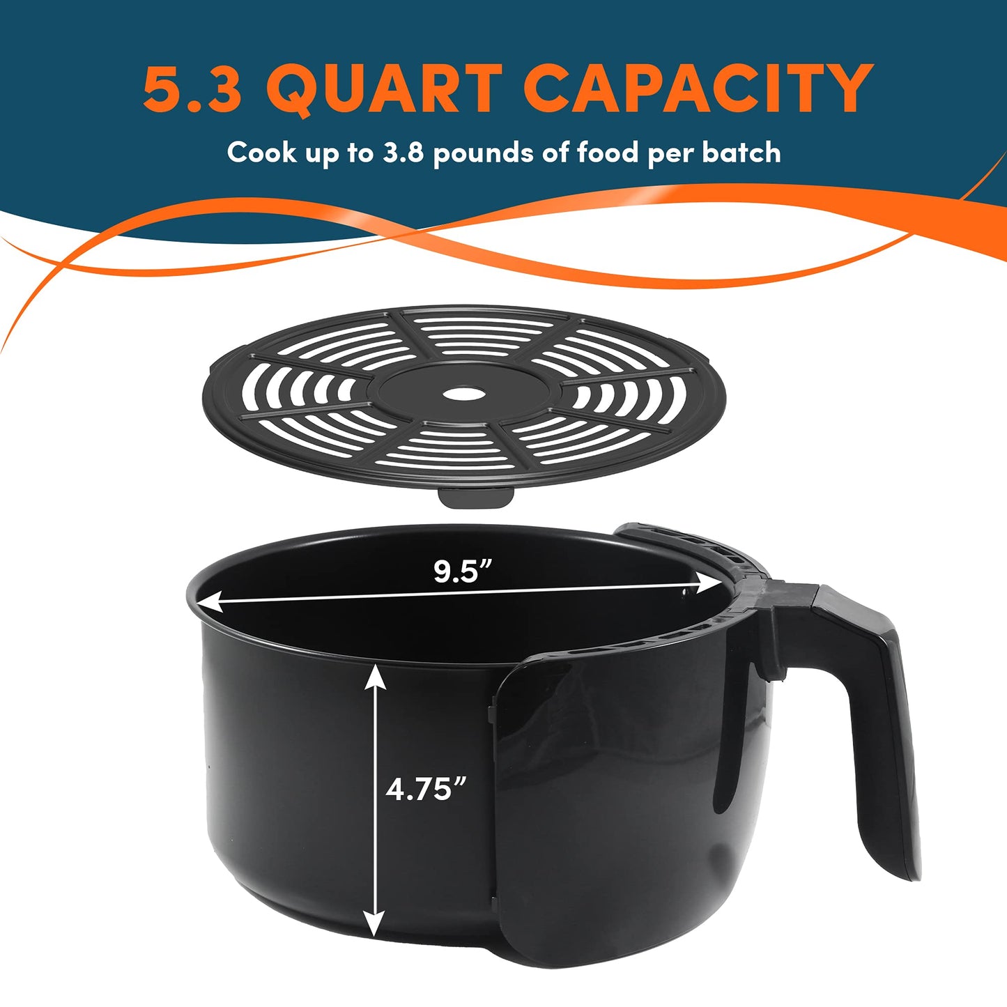 Elite Gourmet EAF5317D Air Fryer Digital 5L Preto