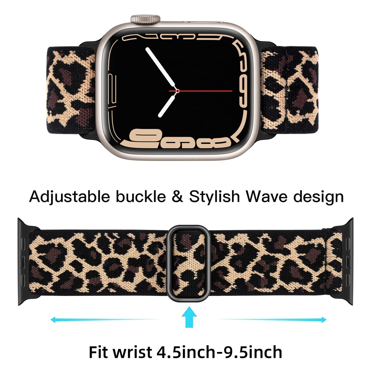 Lerobo Pulseira Trançada de Nylon Compatível com Apple Watch (Leopardo)