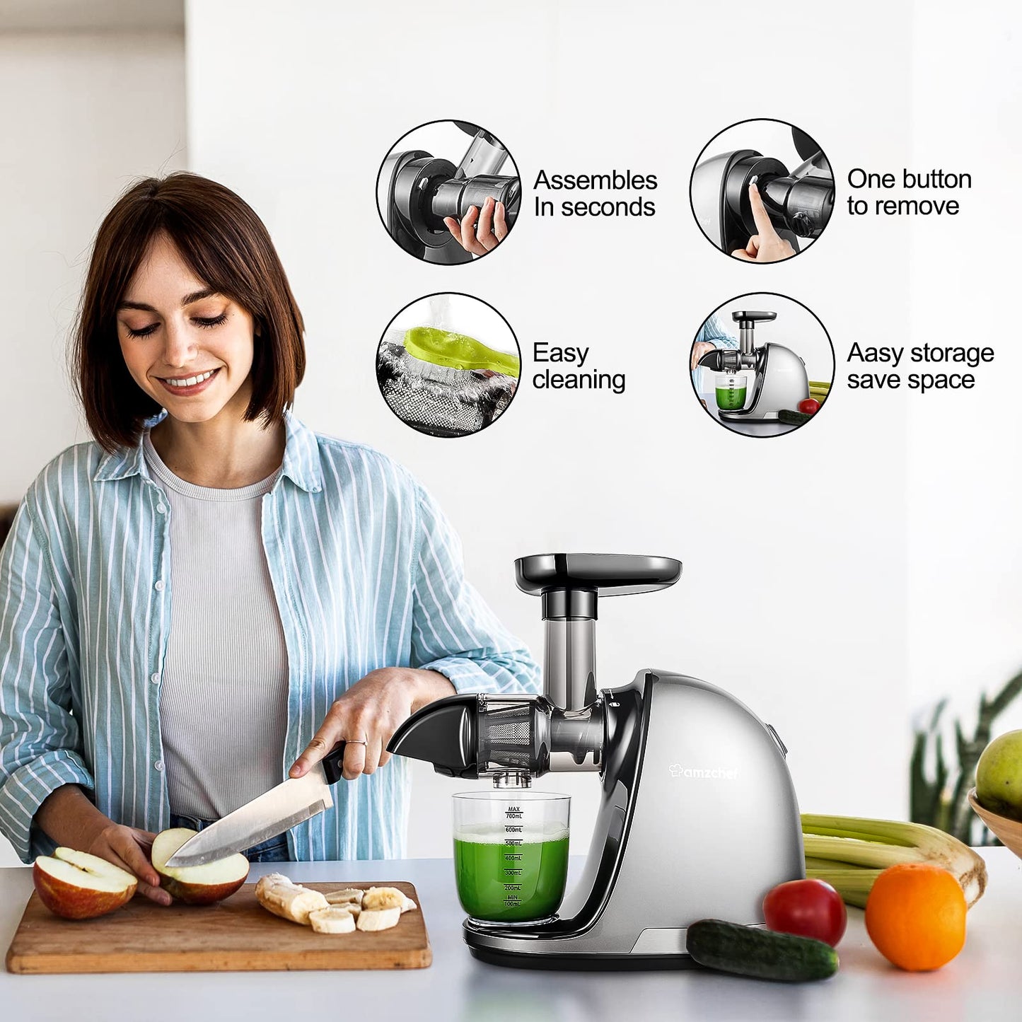 Filtro para Espremedor AMZCHEF Compatível com Modelos 1501 & 3001