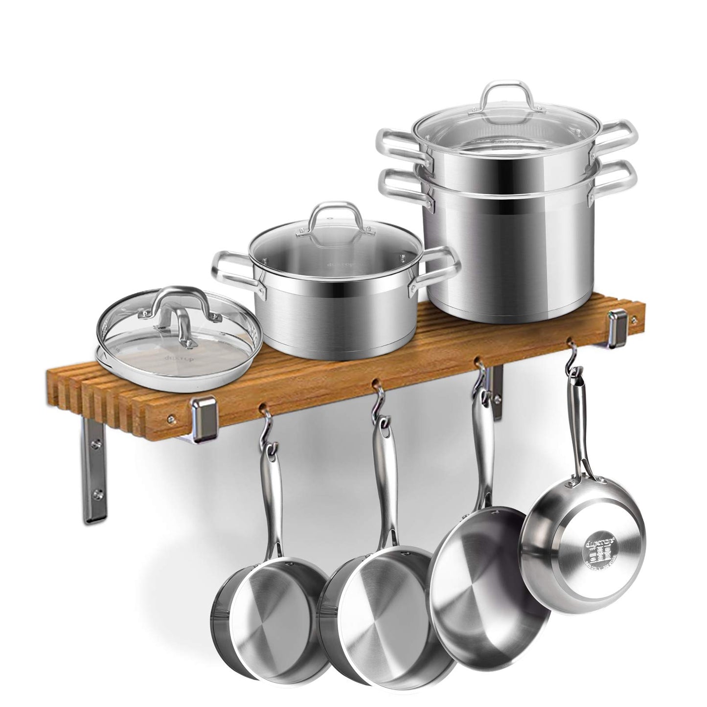 Duxtop Conjunto de Panelas Aço Inox 18 Peças Compatível com Indução