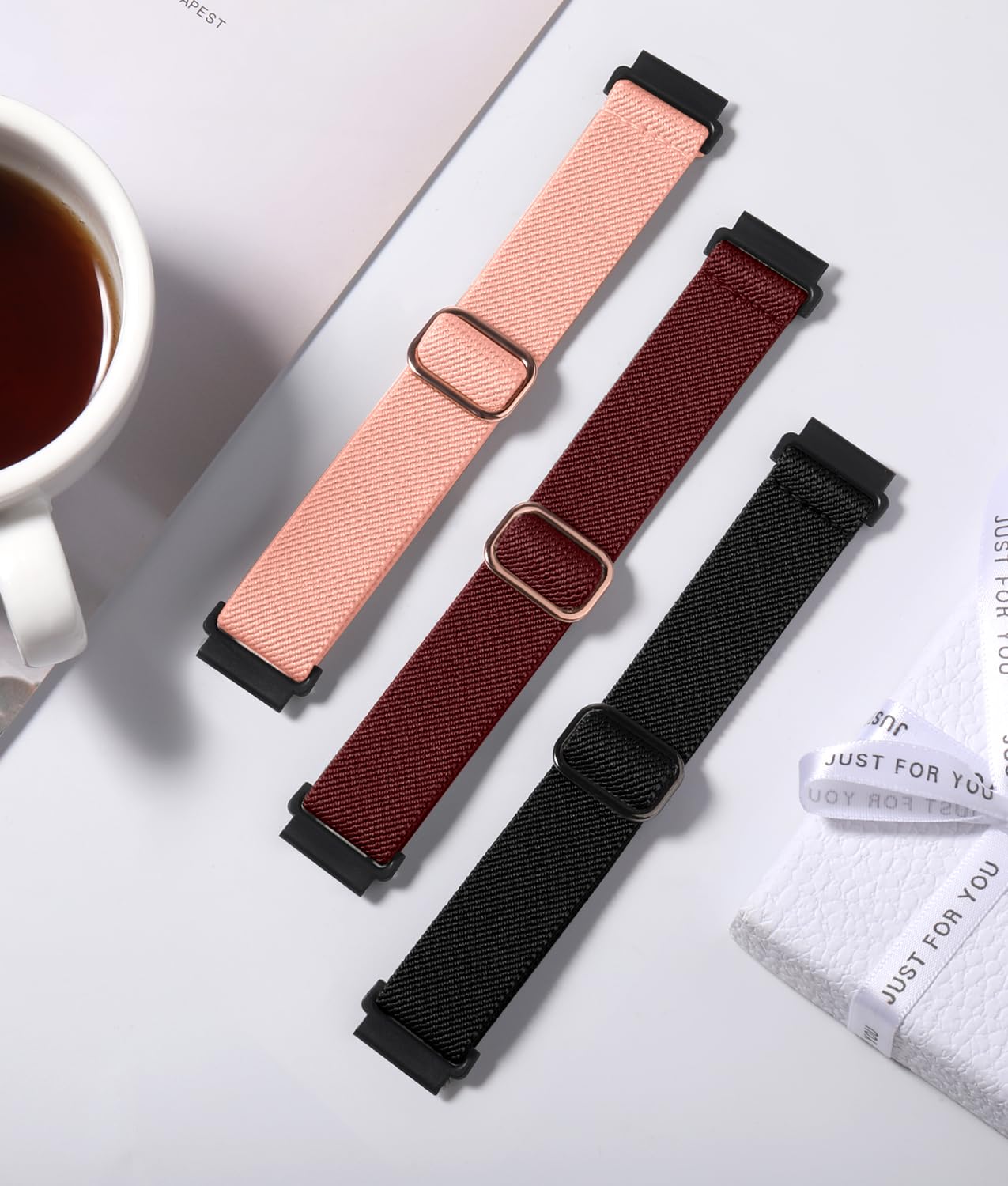 Lerobo Pack 3 Pulseiras Compatíveis Apple Watch, Silicone, Esporte (Preto/Vinho/Rosê)