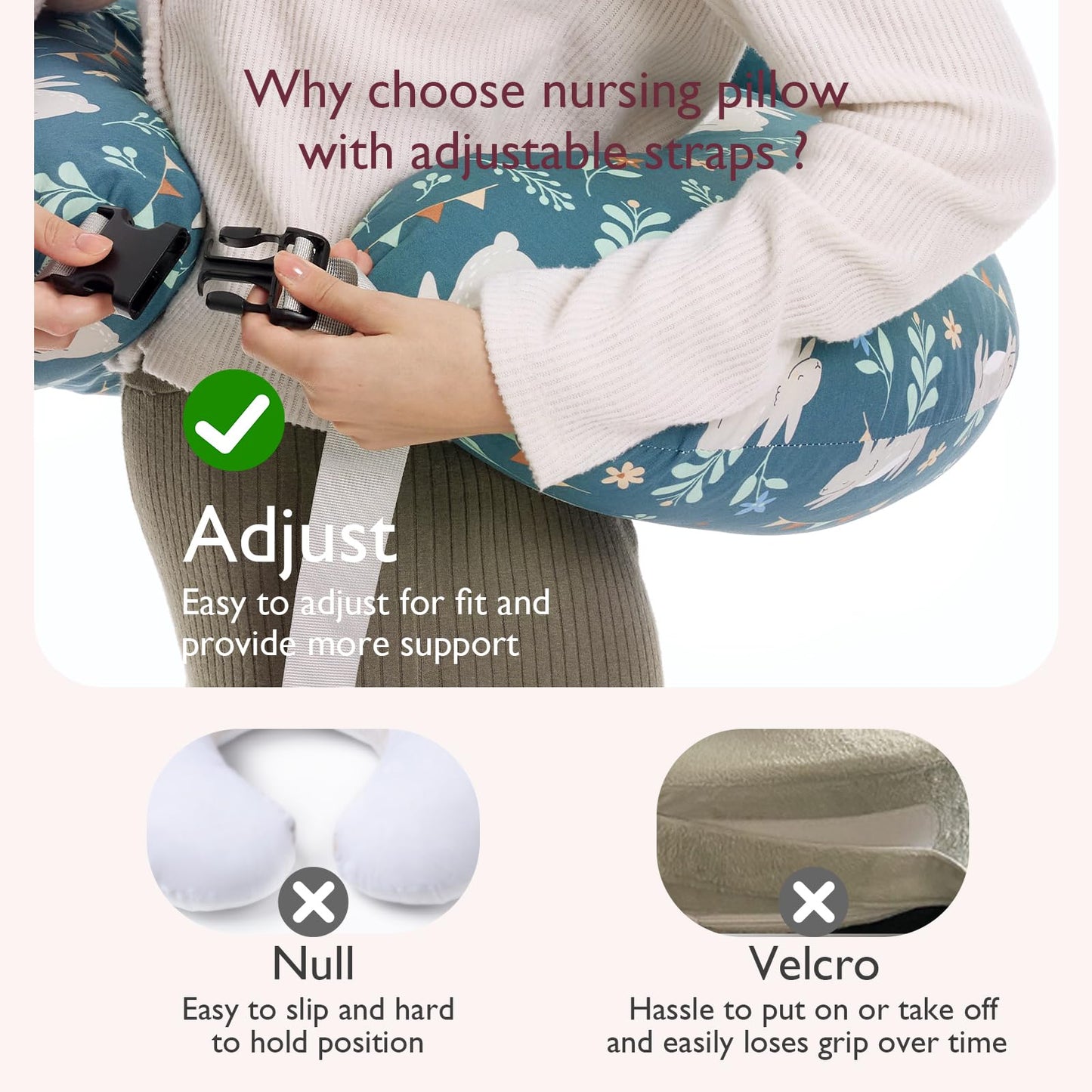 Momcozy Plus Size Almofada de Amamentação com Cobertura Removível, Rabbit Fairy Tales