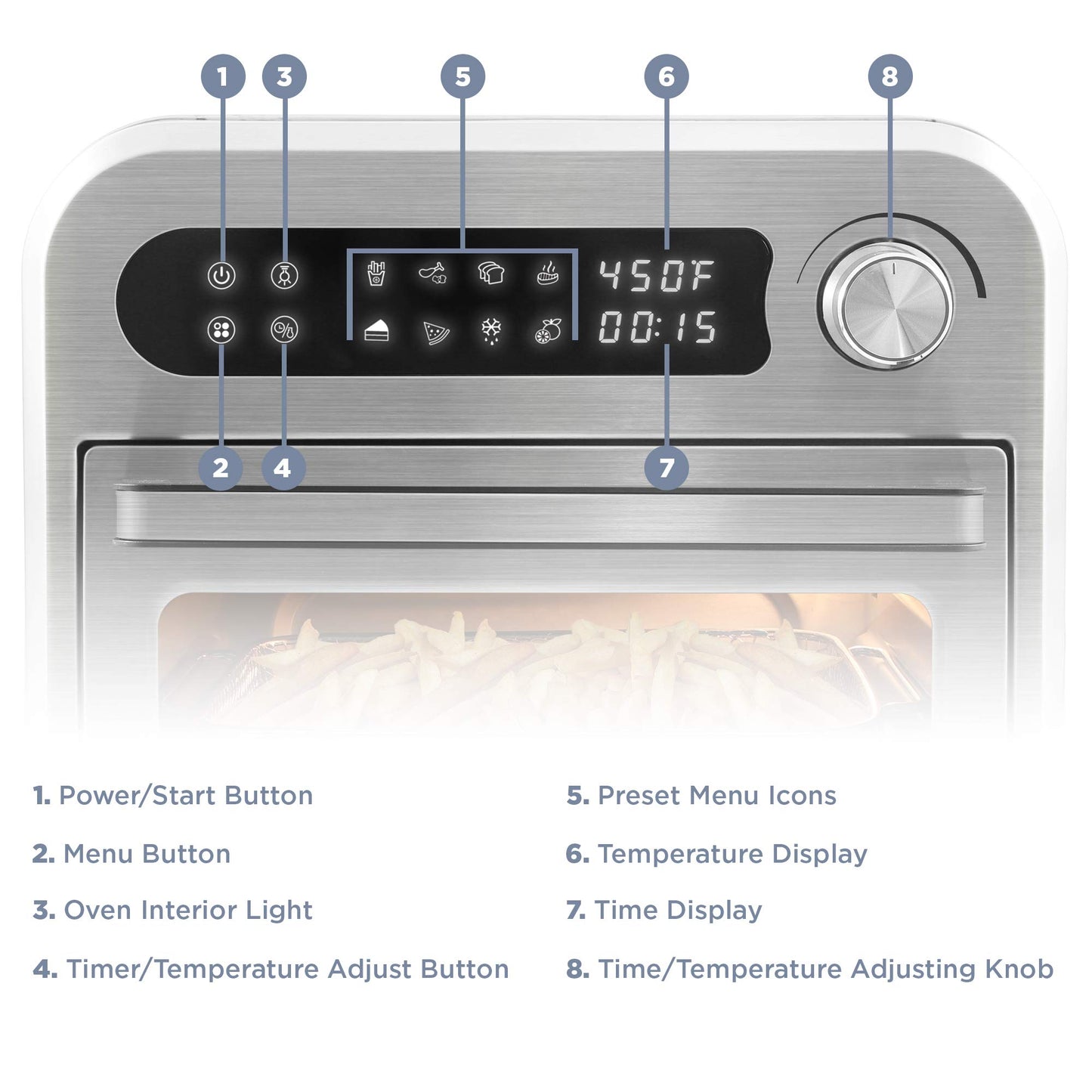 Elite Gourmet EAF1010D Air Fryer Convection Oven Programável 10L
