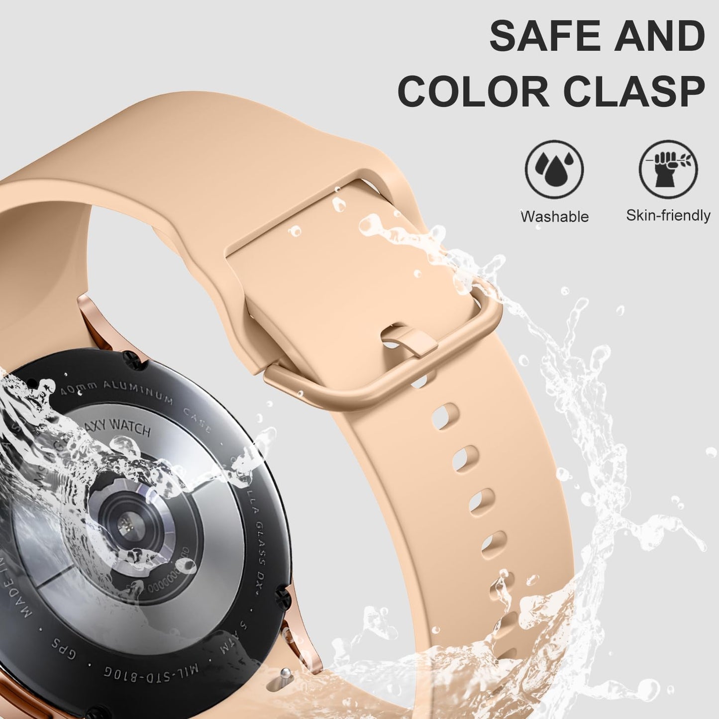 Lerobo Pulseiras de Silicone para Galaxy Watch, 20mm, 5 Pack (Cores)