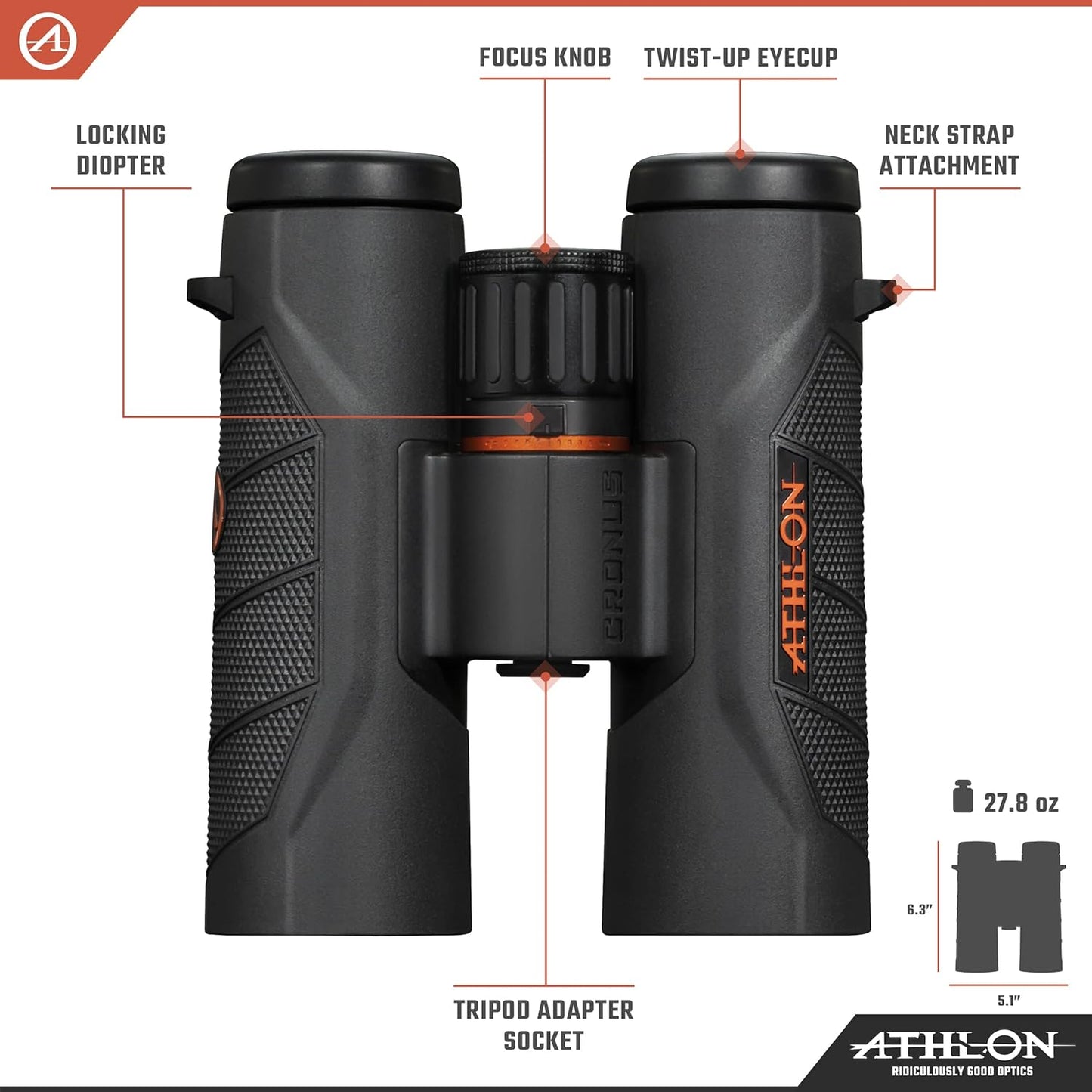 Athlon Optics Binocular Cronus G2 UHD – 10x42, preto