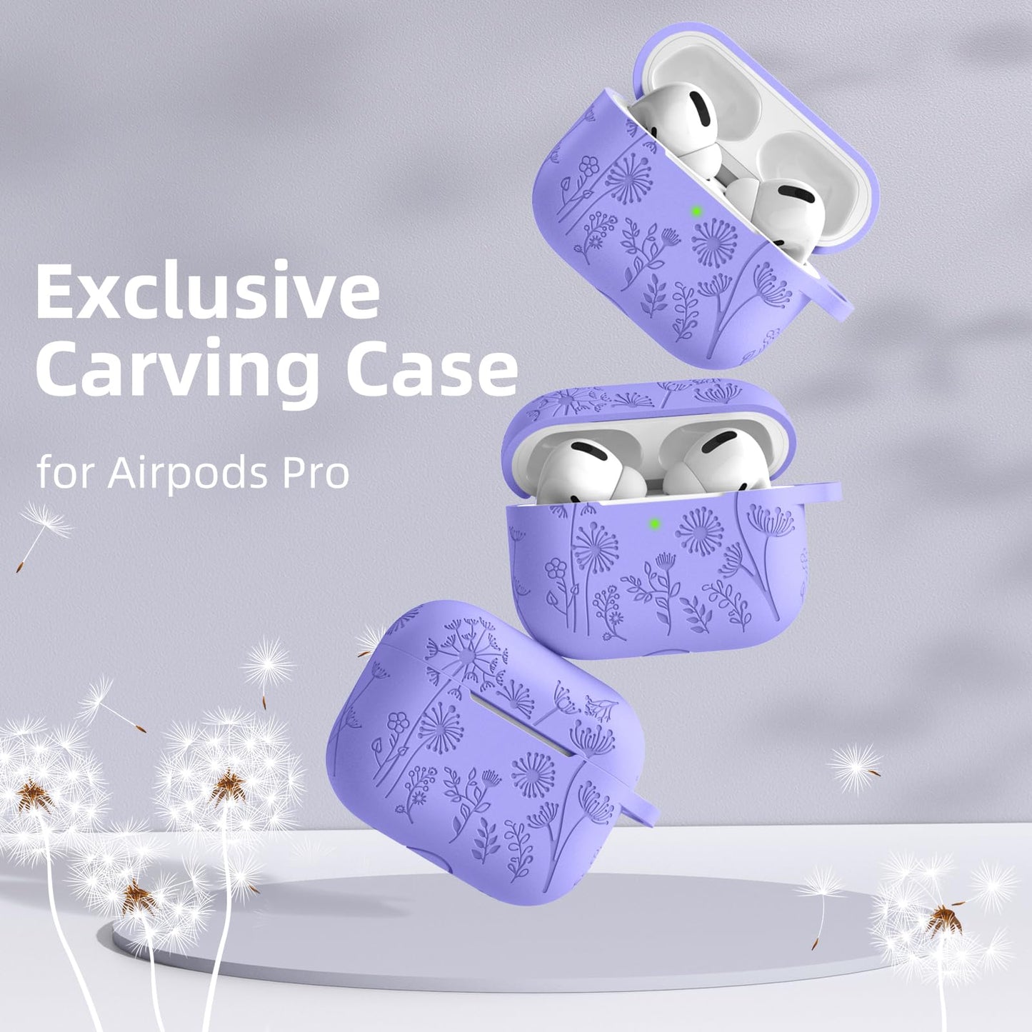 Lerobo Capa Protetora Gravada Compatível com AirPods Pro 2ª/1ª Geração USB-C (Violeta Azulado)