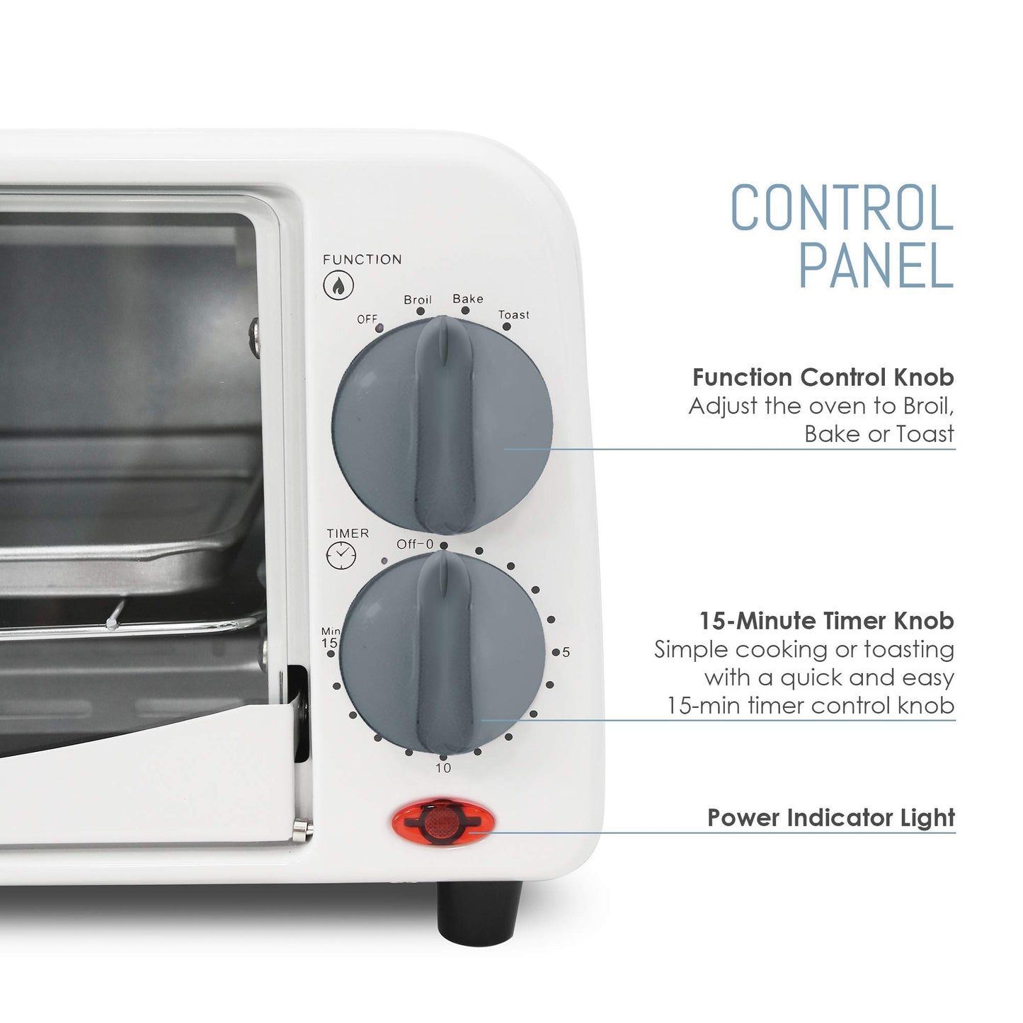 Elite Gourmet ETO-113 Forno Tostador Elétrico 2 Fatias Branco