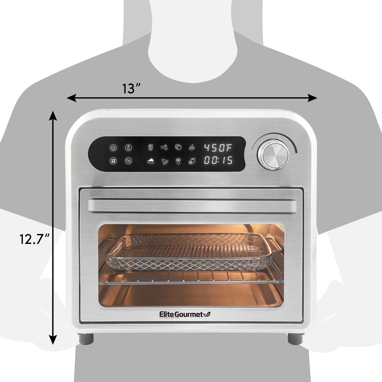 Elite Gourmet EAF1010D Air Fryer Convection Oven Programável 10L