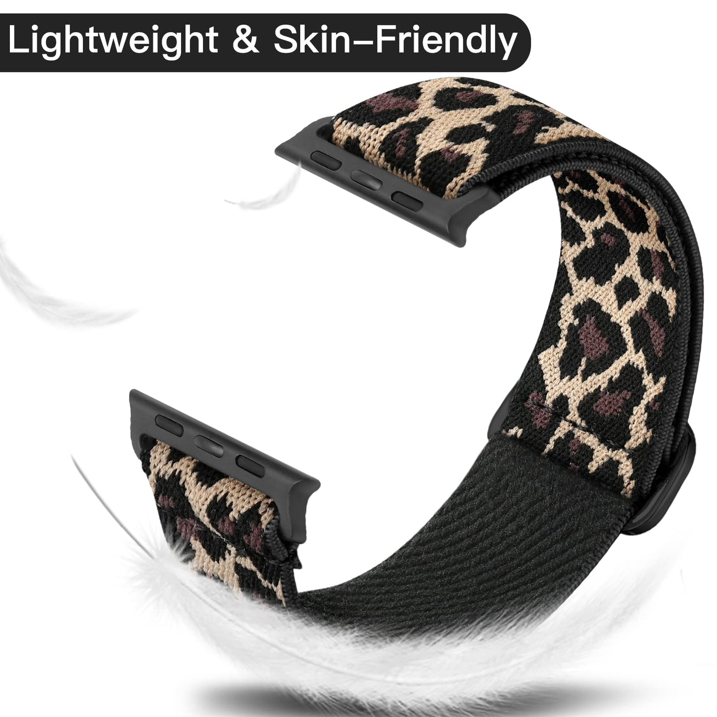 Lerobo Pulseira Trançada de Nylon Compatível com Apple Watch (Leopardo)