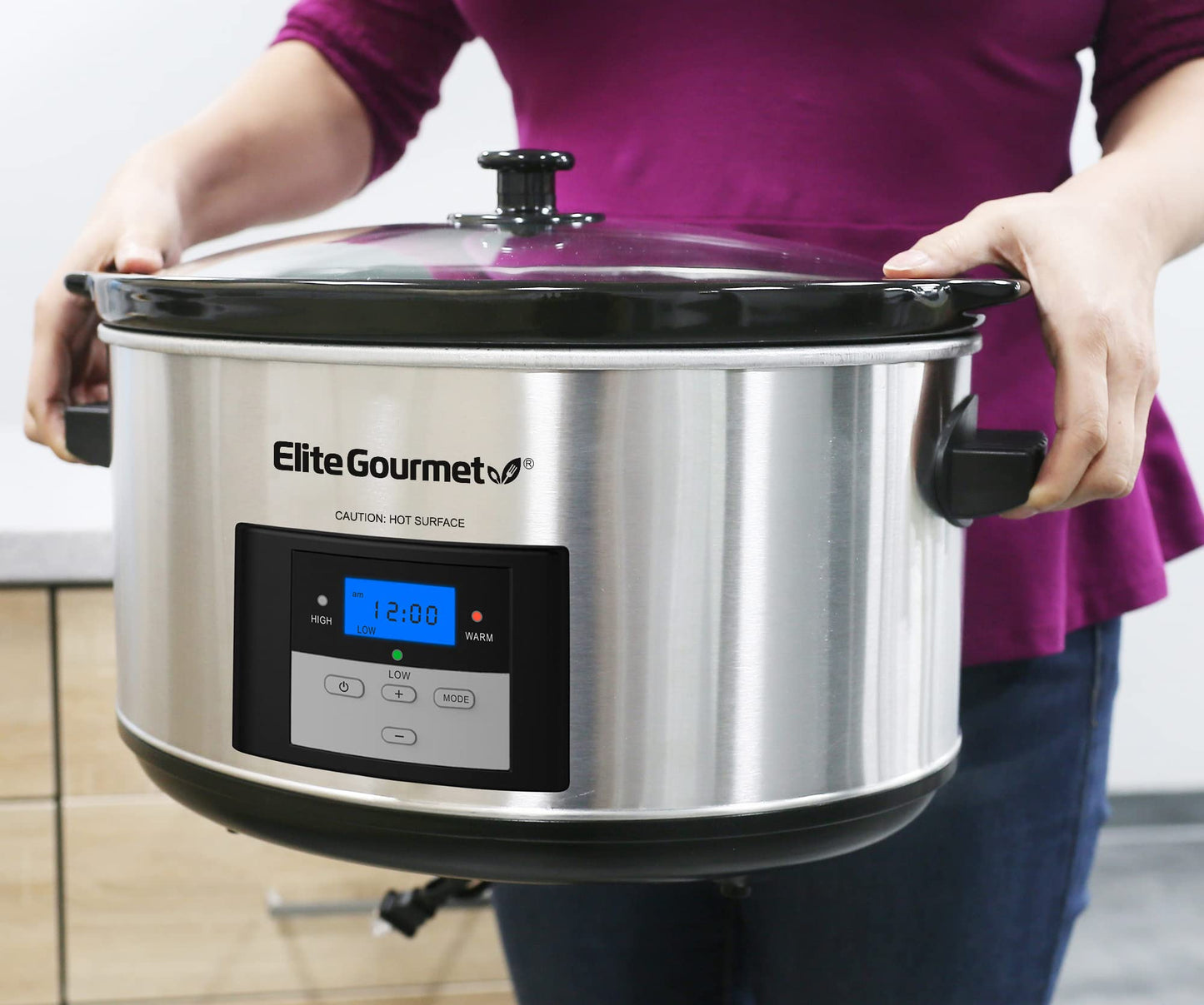 Elite Gourmet MST-900D Slow Cooker Digital 8,5L Inox
