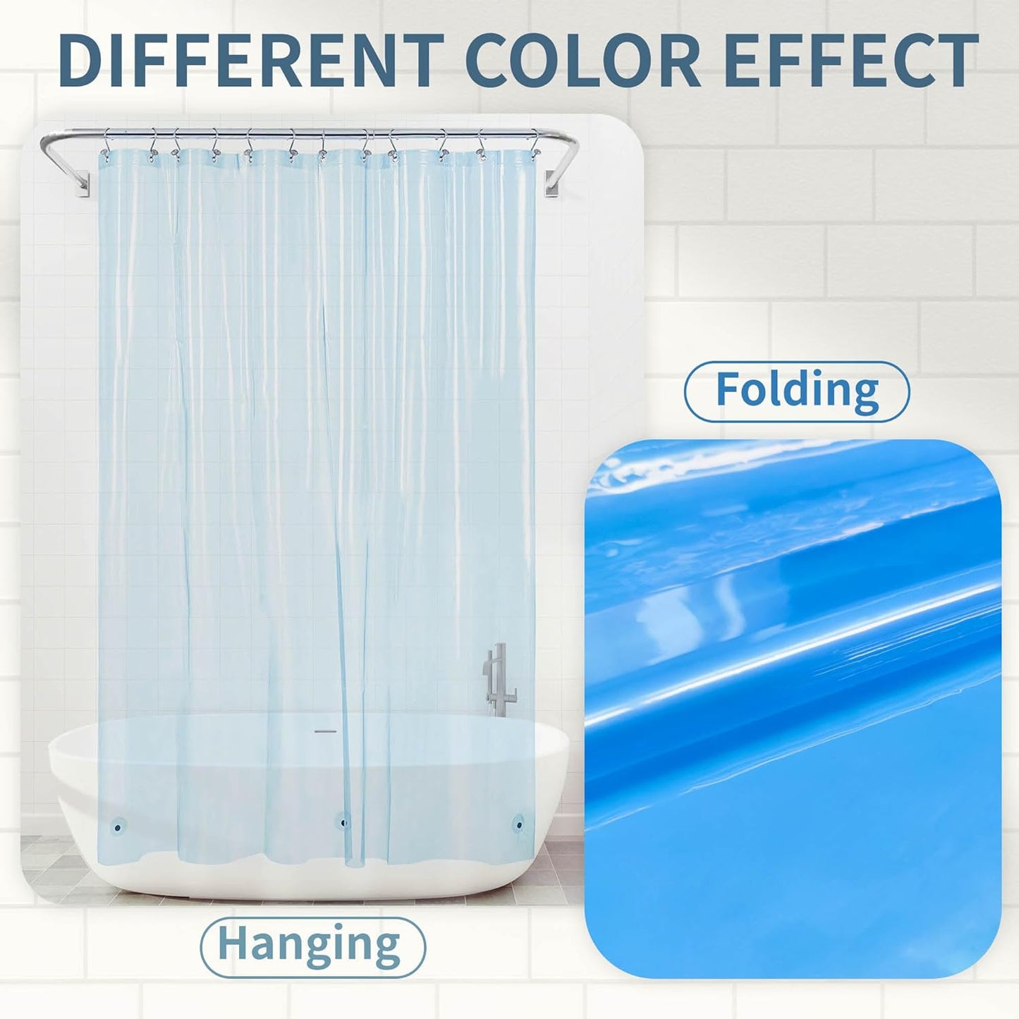 Barossa Design Forro de chuveiro premium claro azul claro