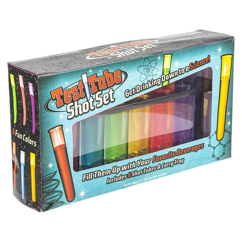 Conjunto de Copos de Teste Rhode Island Novelty 6PC com Suporte (Colorido)