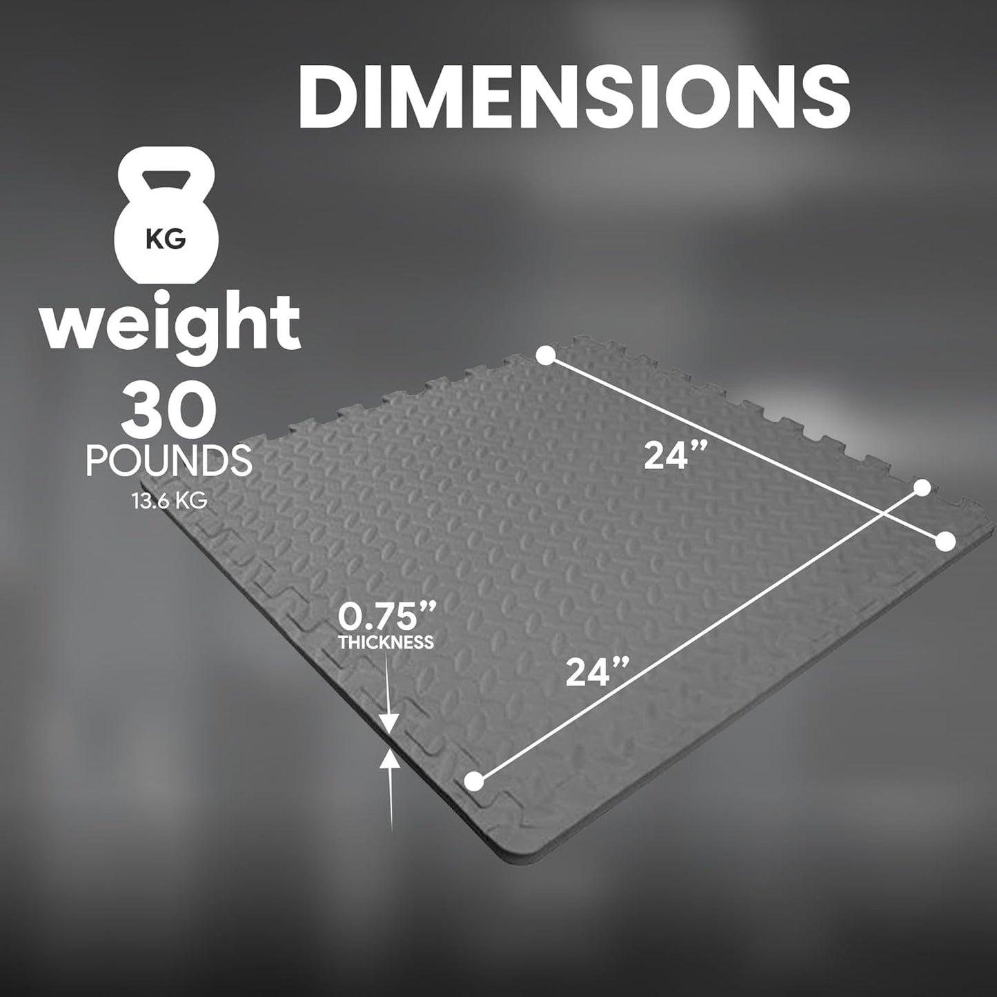 BalanceFrom Tapete de exercício de quebra-cabeça EVA cinza