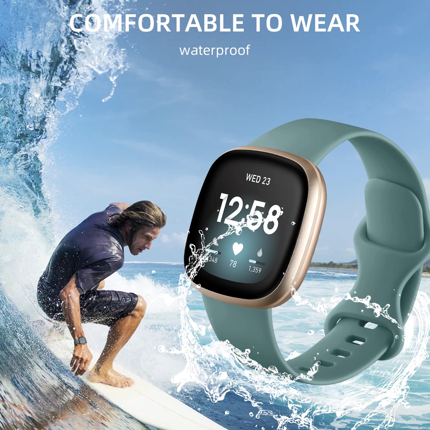 Lerobo 8 Pulseiras Compatíveis com Fitbit Versa 4/Sense 2 - (Cores Diversas)