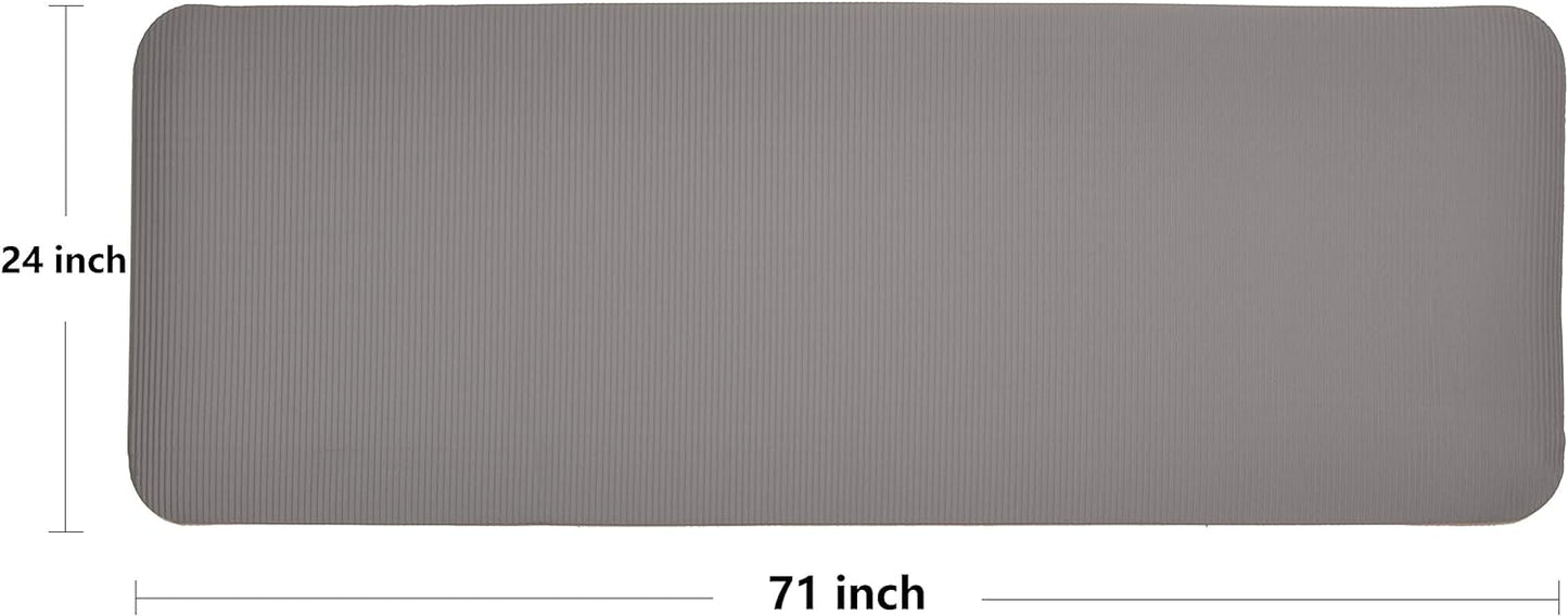 BalanceFrom Tapete de ioga Go Yoga 180 x 61 x 1,27 cm cinza