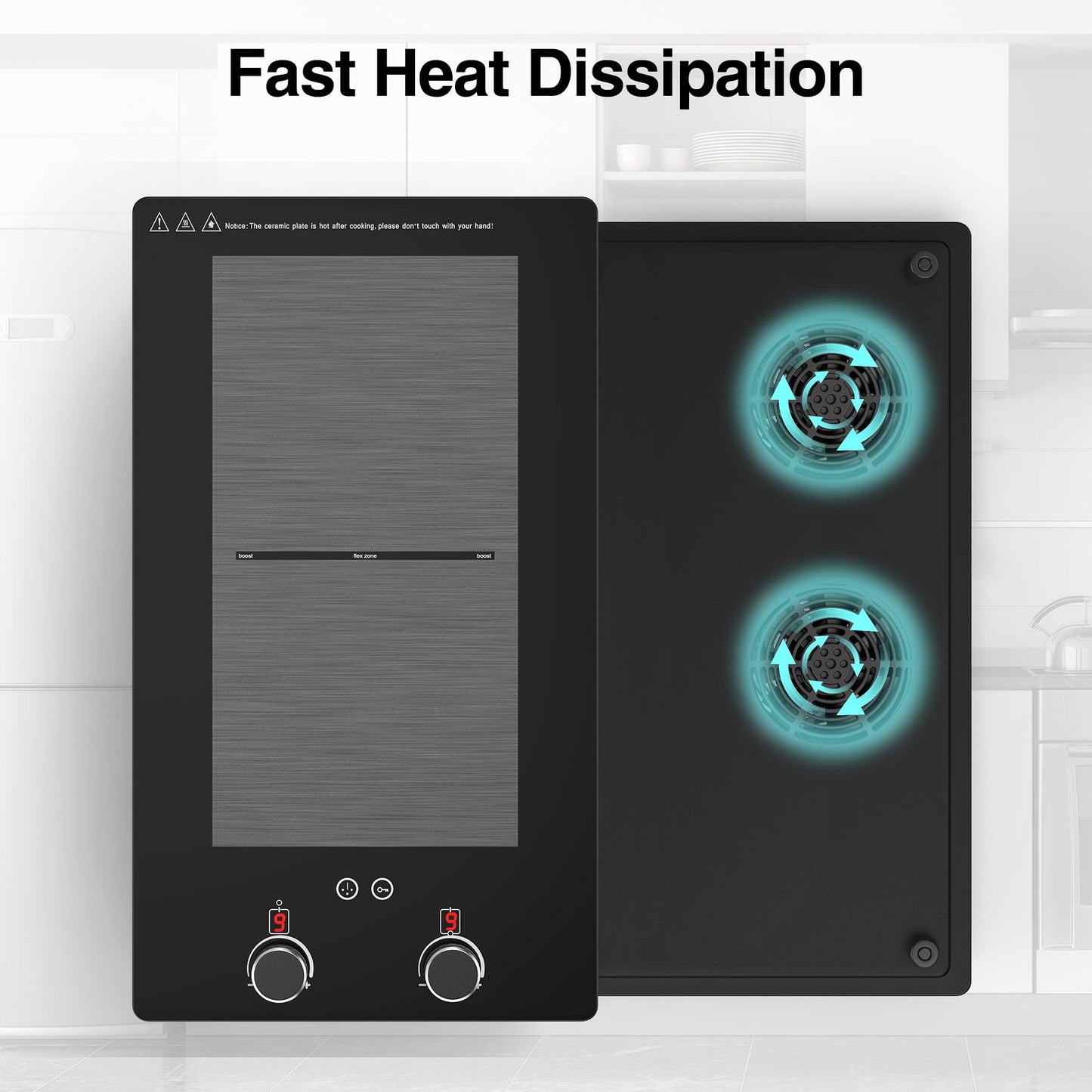 VBGK Cooktop de Indução 3000W, 2 Bocas, Controle por Toque e Botão, 110V