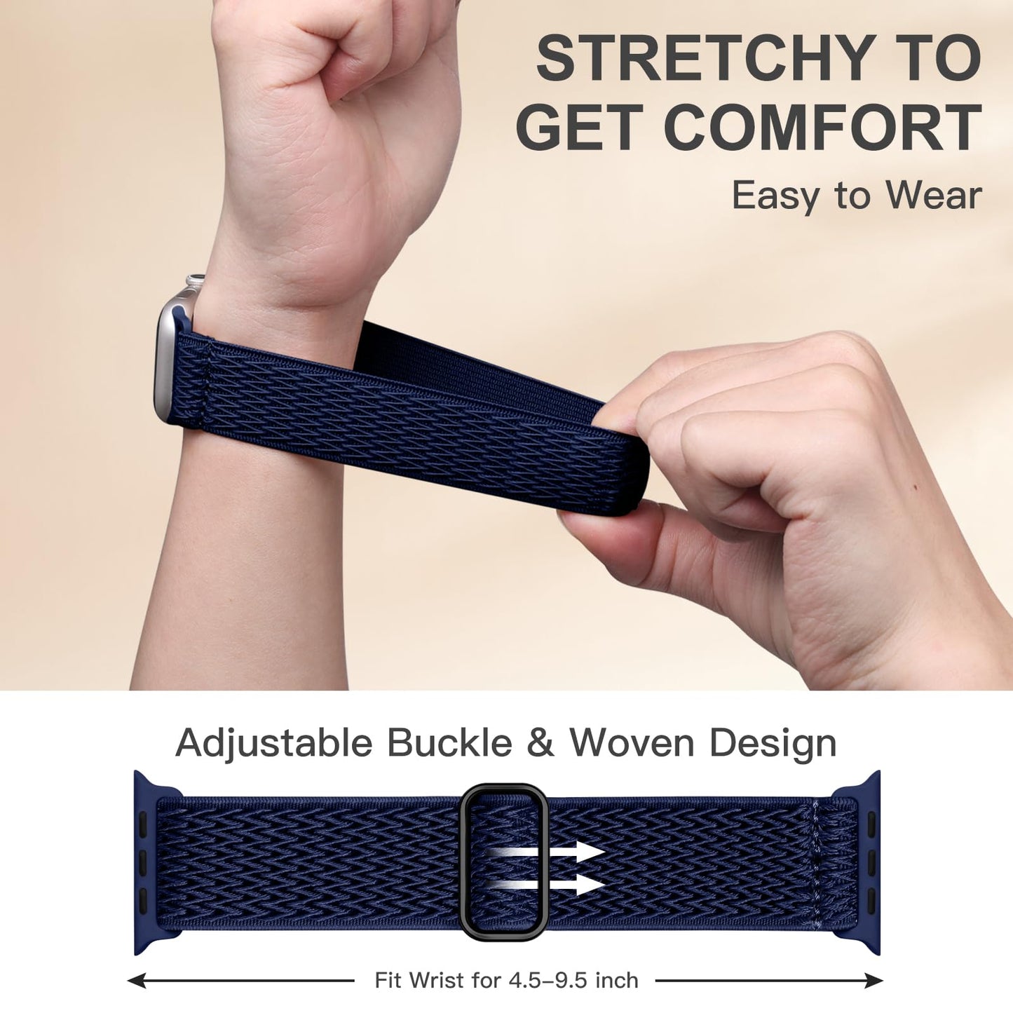 Lerobo 6 Pulseiras Trançadas p/ Apple Watch 38-49mm Nylon